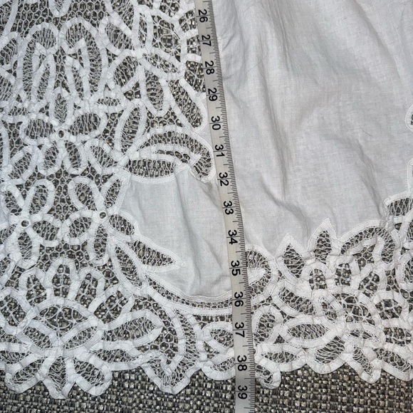 Handmade Battenburg Vintage Linen Apron Victorian Maid size M/L - Picture 5 of 12